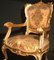 19th-Century Italian Gilt Living Room Set with Sofa and Armchairs, Set of 3, Image 7