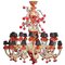 Red and Gold Murano Glass Chandelier, 1980s 1