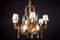 Art Deco Italian Brass Chandelier with Porcelain Insert, 1940, Image 4