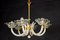 Art Deco Brass Mounted Murano Glass Chandelier by Ercole Barovier, 1940s 4