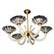 Art Deco Brass Mounted Murano Glass Chandelier by Ercole Barovier, 1940s 11