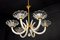 Art Deco Brass Mounted Murano Glass Chandelier by Ercole Barovier, 1940s, Image 5