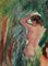 Desnudo veneciano posimpresionista de las ninfas bañistas firmado Seibezzi 1940, Imagen 10