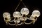 Art Deco Brass Mounted Murano Glass Chandelier by Ercole Barovier, 1940, Image 4