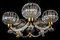 Art Deco Brass Mounted Murano Glass Chandelier by Ercole Barovier, 1940 6