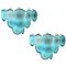 Blue Turquoise Disc Murano Ceiling Lamp from Vistosi, 1970s 1