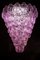 Lámpara de araña grande de cristal de Murano rosa, años 80, Imagen 2