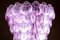 Lámpara de araña grande de cristal de Murano rosa, años 80, Imagen 16