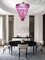 Large Pink Shell Murano Glass Chandelier, 1980s, Image 3