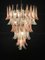 Italian Modern Pink and White Murano Glass Chandelier with Petals, 1980s 7