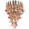 Italian Modern Pink and White Murano Glass Chandelier with Petals, 1980s, Image 1