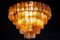 Lámpara de araña moderna de cristal de Murano dorado y ámbar de Venini, 1970, Imagen 5