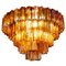 Modern Gold Amber Color Murano Glass Chandelier or Flushmount from Venini, 1970, Image 1