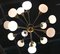 Large Mid-Century Italian Brass and Opaline Murano Glass Sputnik Chandelier 5