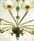 Lámpara de araña de cristal de Murano en ámbar y esmeralda, 1960, Imagen 9