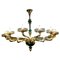 Murano Chandelier in Amber and Emerald Hand Blown Glass, 1960 1