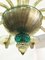 Lámpara de araña de cristal de Murano en ámbar y esmeralda, 1960, Imagen 11