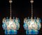 Lámpara de araña Poliedri de cristal de Murano en color zafiro al estilo de Carlo Scarpa, Imagen 9