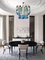 Murano Glass Sapphire Colored Poliedri Chandelier in the Style of Carlo Scarpa 19