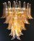 Lámpara de araña italiana vintage grande de cristal de Murano con pétalos de vidrio ámbar, años 70, Imagen 7