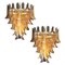 Large Vintage Italian Murano Chandelier with Amber Glass Petals, 1970s 1