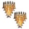 Large Vintage Italian Murano Chandelier with Amber Glass Petals, 1970s, Image 1