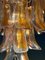 Lámpara de araña italiana vintage grande de cristal de Murano con pétalos de vidrio ámbar, años 70, Imagen 9