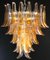 Large Vintage Italian Murano Chandelier with Amber Glass Petals, 1970s 2