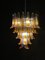 Large Vintage Italian Murano Chandelier with Amber Glass Petals, 1970s 5