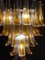 Lámpara de araña italiana vintage grande de cristal de Murano con pétalos de vidrio ámbar, años 70, Imagen 3