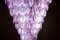 Lámpara de araña grande de cristal de Murano rosa, 1980, Imagen 11