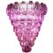 Lámpara de araña grande de cristal de Murano rosa, 1980, Imagen 2