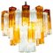 Murano Glass Gold and Ice Tronchi Chandelier 1
