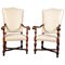 19th Century Italian Walnut Carved Armchairs, Set of 2 1