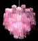 Lámpara de araña Tronchi rosa de cristal de Murano de Toni Zuccheri para Venini, años 70, Imagen 13
