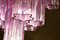Lámpara de araña Tronchi rosa de cristal de Murano de Toni Zuccheri para Venini, años 70, Imagen 9