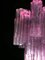 Lámpara de araña Tronchi rosa de cristal de Murano de Toni Zuccheri para Venini, años 70, Imagen 12