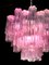 Pink Tronchi Pair of Murano Glass Chandelier by Toni Zuccheri for Venini, 1970s, Image 16