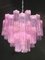 Pink Tronchi Pair of Murano Glass Chandelier by Toni Zuccheri for Venini, 1970s, Image 2