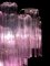 Lámpara de araña Tronchi rosa de cristal de Murano de Toni Zuccheri para Venini, años 70, Imagen 18