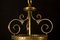 Lámpara colgante o farol italiano Art Déco de latón, años 40, Imagen 6