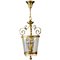 Italian Art Deco Brass Lantern or Pendant, 1940s, Image 1