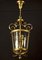 Lámpara colgante o farol italiano Art Déco de latón, años 40, Imagen 5