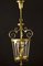 Lámpara colgante o farol italiano Art Déco de latón, años 40, Imagen 2
