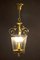 Lámpara colgante o farol italiano Art Déco de latón, años 40, Imagen 11