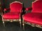 Mid-Century Italian Brass and Red Velvet Living Room Set, 1950 6