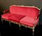 Mobilier de Salon Mid-Century en Laiton et Velours Rouge, Italie, 1950 2