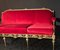 Mobilier de Salon Mid-Century en Laiton et Velours Rouge, Italie, 1950 9