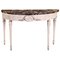 18th Century Italian Louis XVI Ivory-Painted Demilune Console Table 1