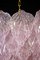 Lámpara de araña italiana de cristal de Murano rosa, años 70, Imagen 5